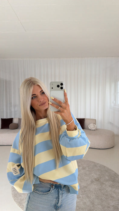 Sweater Stripes Butterstoff Blau/Gelb