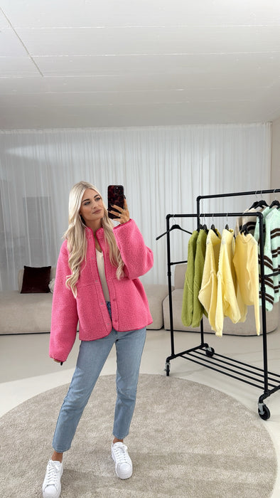 Teddy Flecejacke Pink
