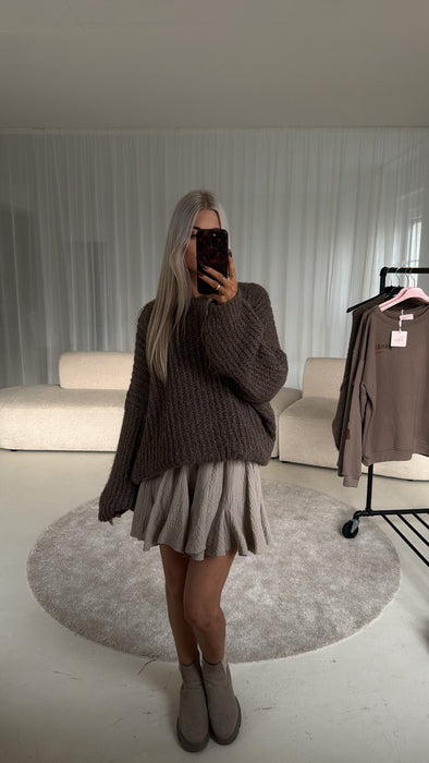 Musselin Skort Braun