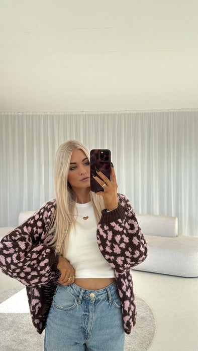 Leo Cardigan Braun/Rosé