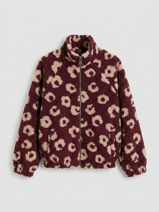 Teddyjacke Leo Burgunder