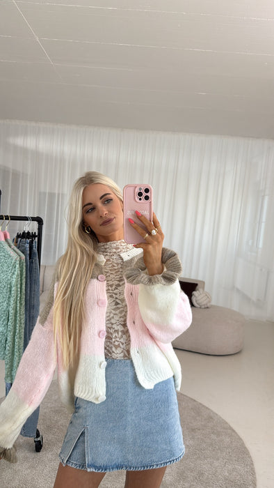 Cardigan Rosa/Braun