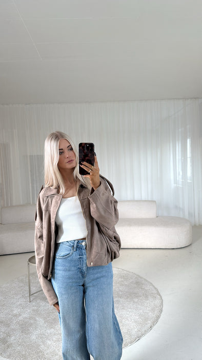 Velour Jacke Braun