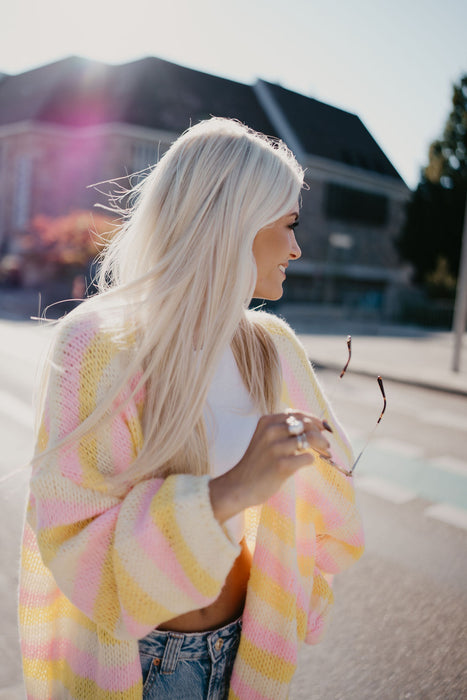 Cardigan Rainbow Gelb/Rosé