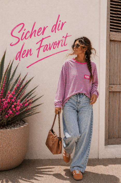 Longsleve Stripes Soho Grey/Rosa