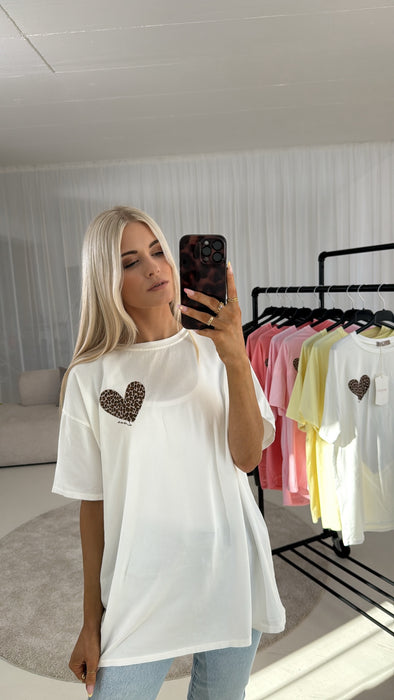 T-Shirt mit Herz Weiß