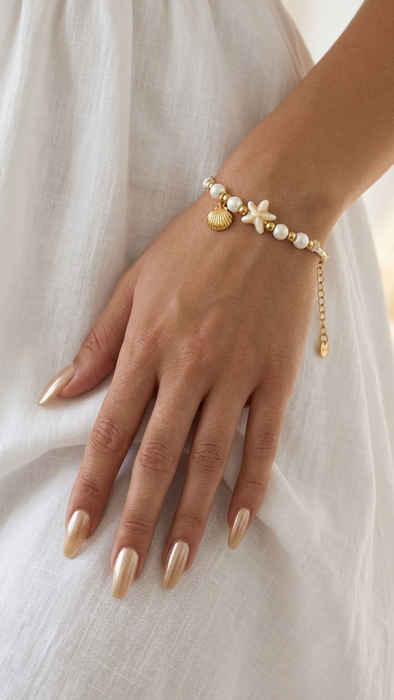Armband Seestern Beige- Ohne Rückgaberecht