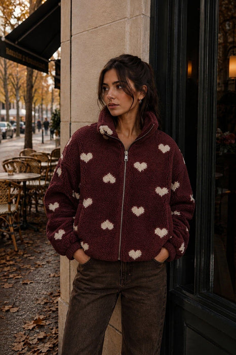 Teddyjacke Amy Burgunder