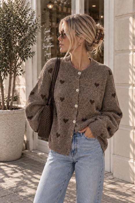 Cardigan Braun Herz