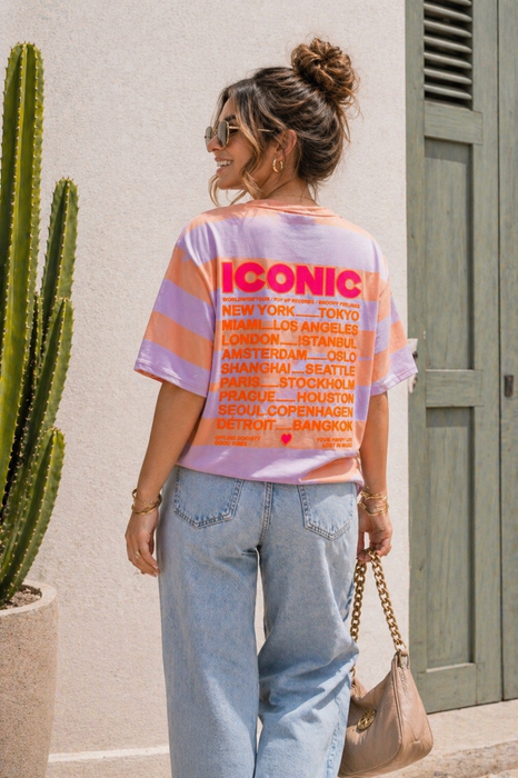 T-Shirt Iconic Peach/Flieder