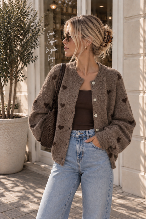 Cardigan Braun Herz