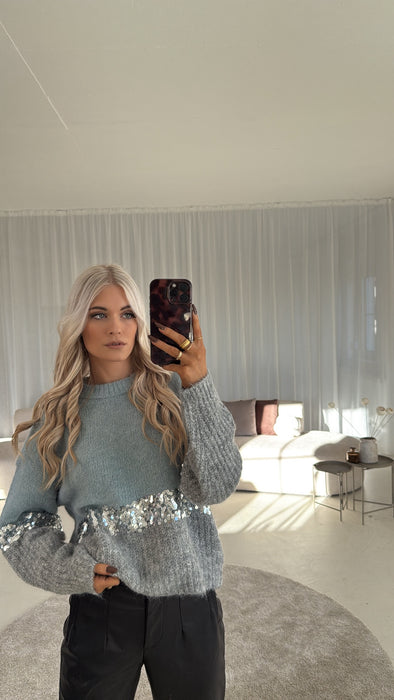 Pullover Glitzer Blue/Silber