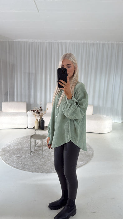 Musselinbluse KHAKI