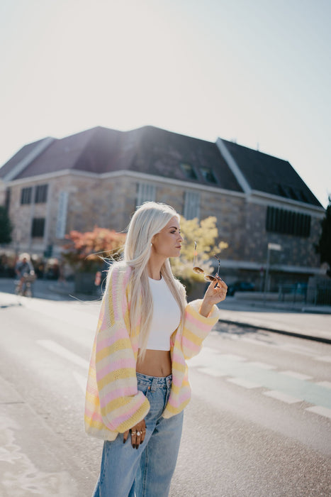Cardigan Rainbow Gelb/Rosé
