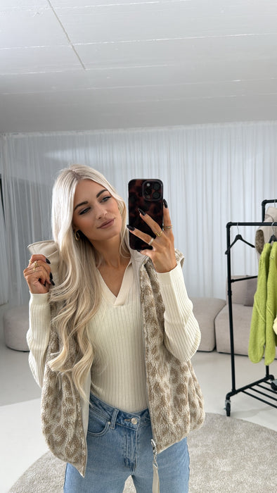 Teddyweste Beige Leo