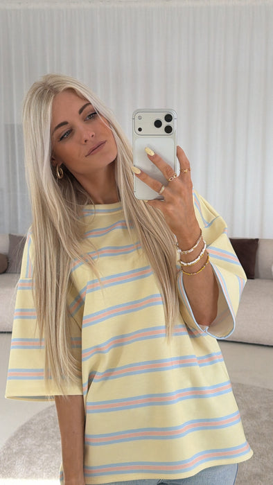 T-Shirt Stripes Gelb Pastell