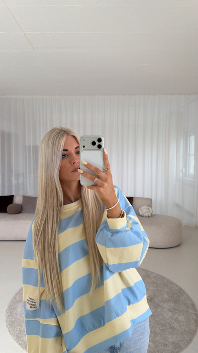 Sweater Stripes Butterstoff Blau/Gelb