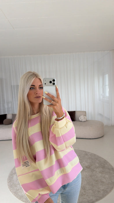 Sweater Stripes Butterstoff Gelb/Rosé