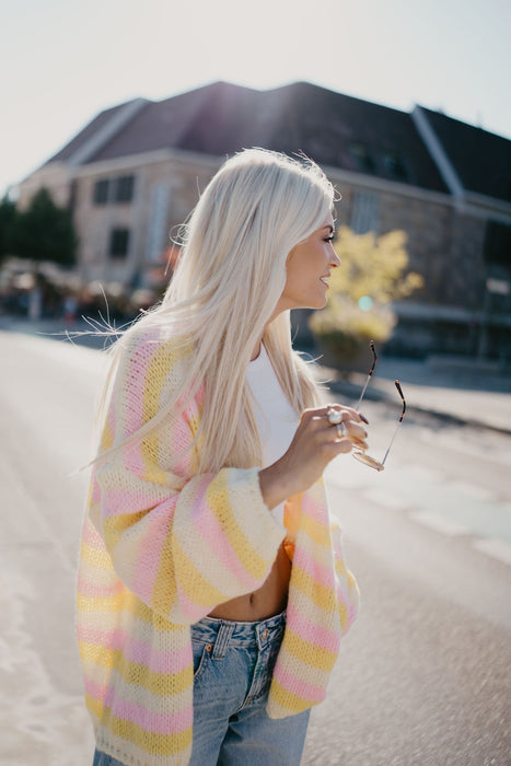 Cardigan Rainbow Gelb/Rosé