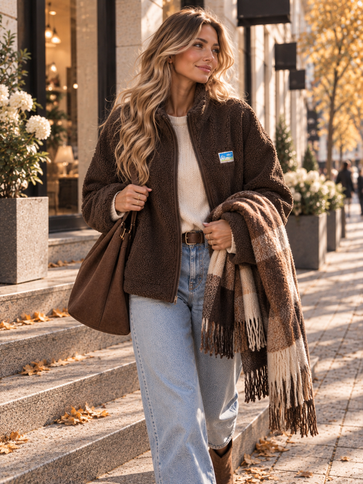 Teddyjacke Dunkelbraun