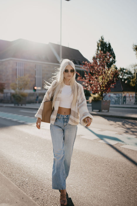 Cardigan  Beige/Weiß