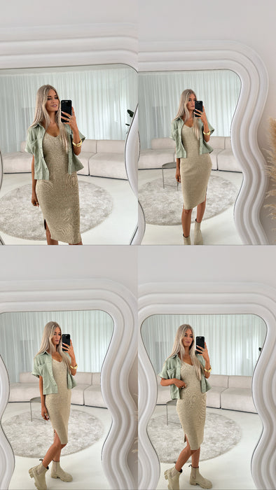 Strickkleid Beige