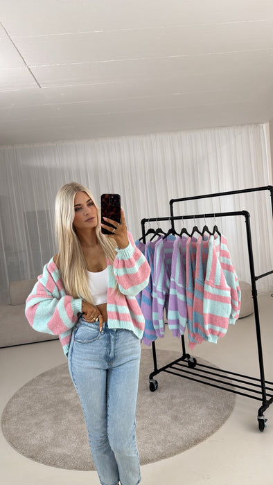 Cardigan Candy - Aqua/Rosé