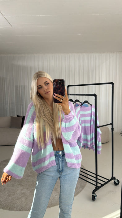 Cardigan Candy - Aqua/ Lila