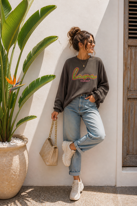 Sweater Love Yourself Braun -Ohne Rückgaberecht