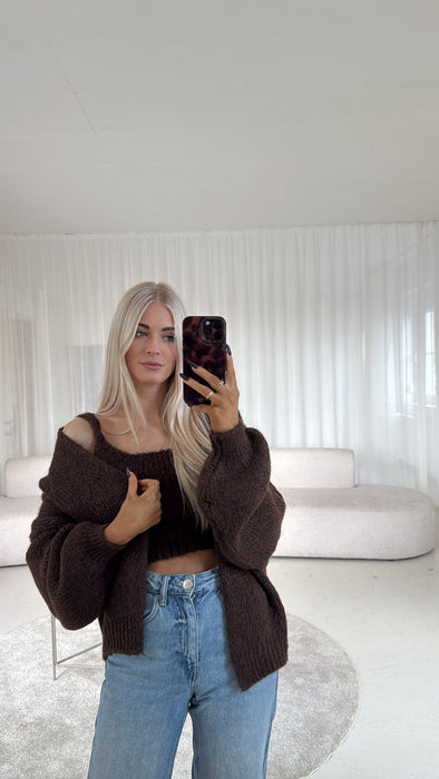 Strickset Braun ( Top + Cardigan )