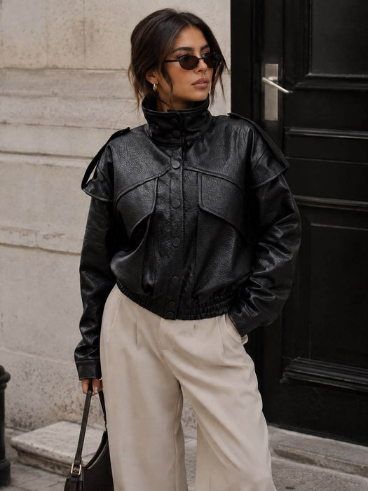 Kunstlederjacke Black