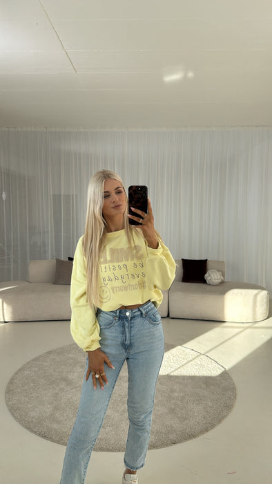 Sweater Smily Gelb mit Print