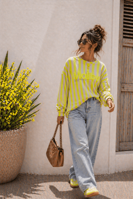 Sweater Malibu Neongelb/Beige