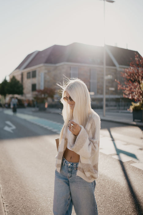Cardigan  Beige/Weiß