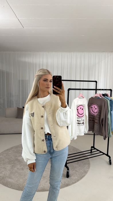 Teddyweste Beige Leo Herz