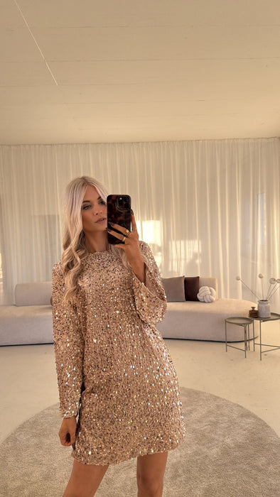 Dress Gold Glitzer Kleid -Figurumspielend