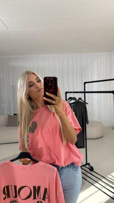 T-Shirt mit Herz Koralle