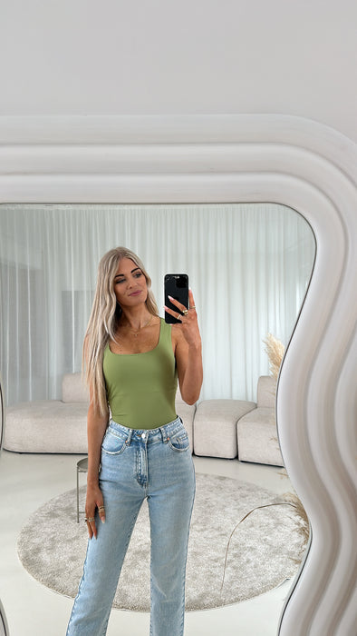 Satin Top Khaki