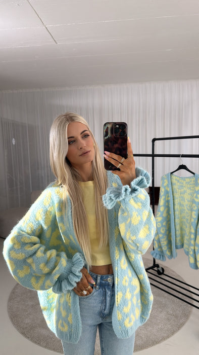 Cardigan Leo Türkis/Gelb