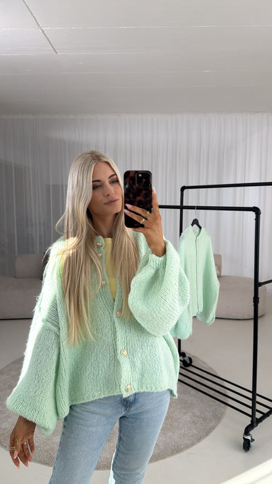 Cardigan mit Goldknöpfen Türkis