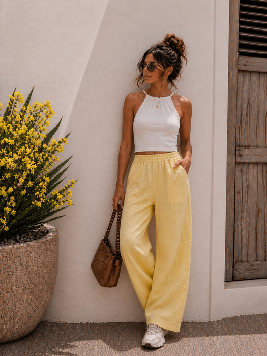 Musselinhose Gelb
