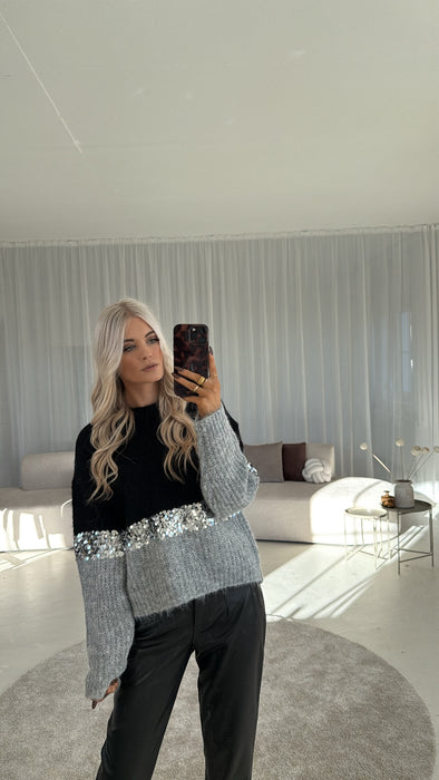 Pullover Glitzer Black/Silber