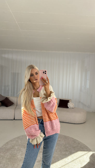 Volant Cardigan Orange/Rosa
