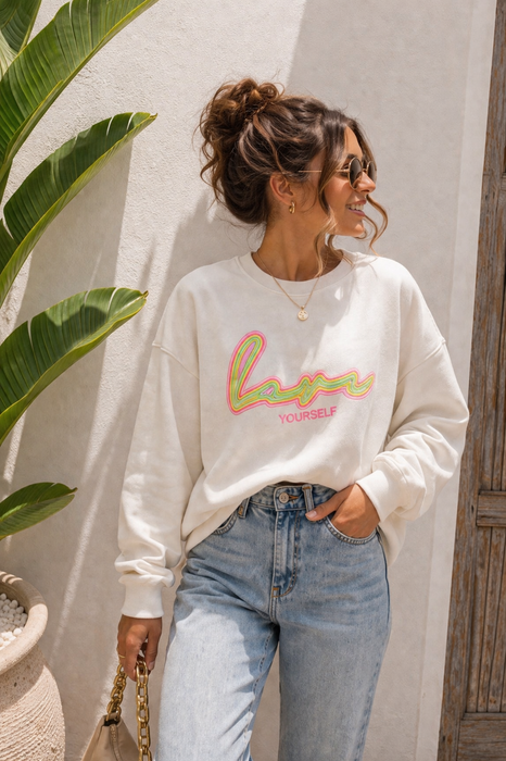Sweater Love Yourself Weiß - Ohne Rückgaberecht