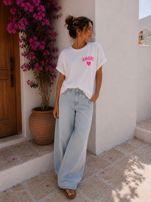 T-Shirt Amore Weiß- Ohne Rückgaberecht ✨