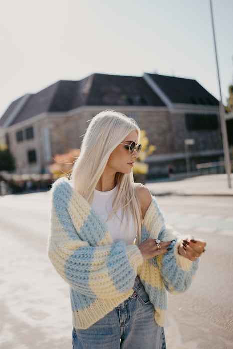 Cardigan Gelb/Blau
