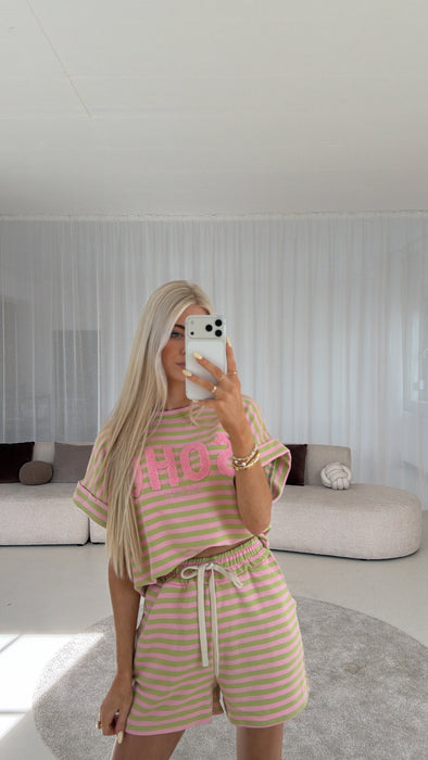 Set Hose / T-Shirt SOHO Grün/Pink