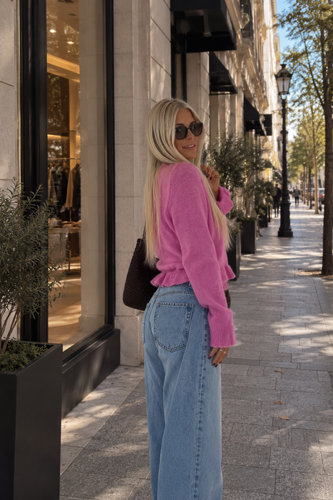 Cardigan Volant Pink