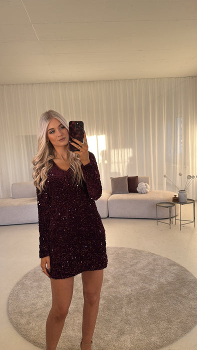 Dress Burgunder Glitzer Kleid ✨