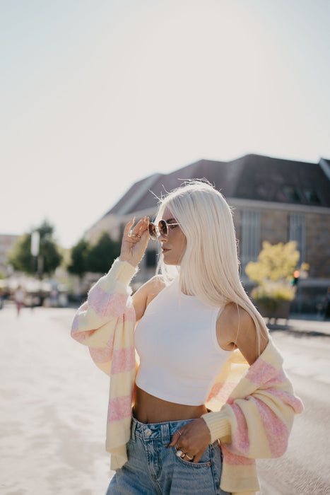 Cardigan Rosé/Gelb